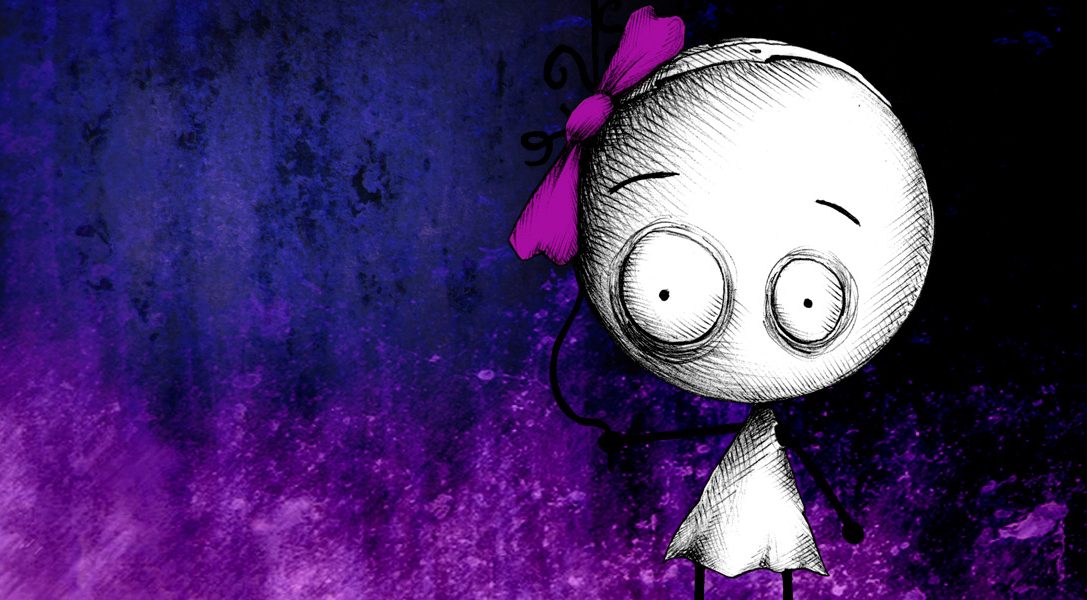 Le gameplay de Murasaki Baby illustré par des GIF (dans un style très Tim Burton)