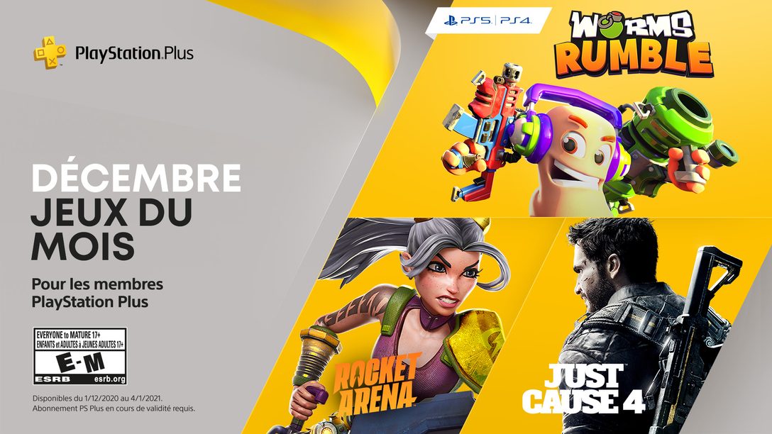 Worms Rumble, Just Cause 4 et Rocket Arena sont vos jeux PlayStation Plus du mois de décembre