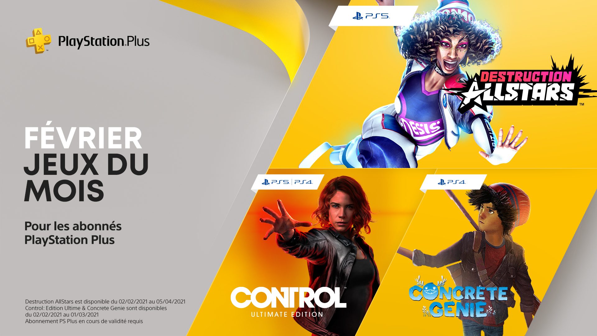 Destruction AllStars, Control: Ultimate Edition et Concrete Genie sont vos jeux PlayStation Plus du mois de février