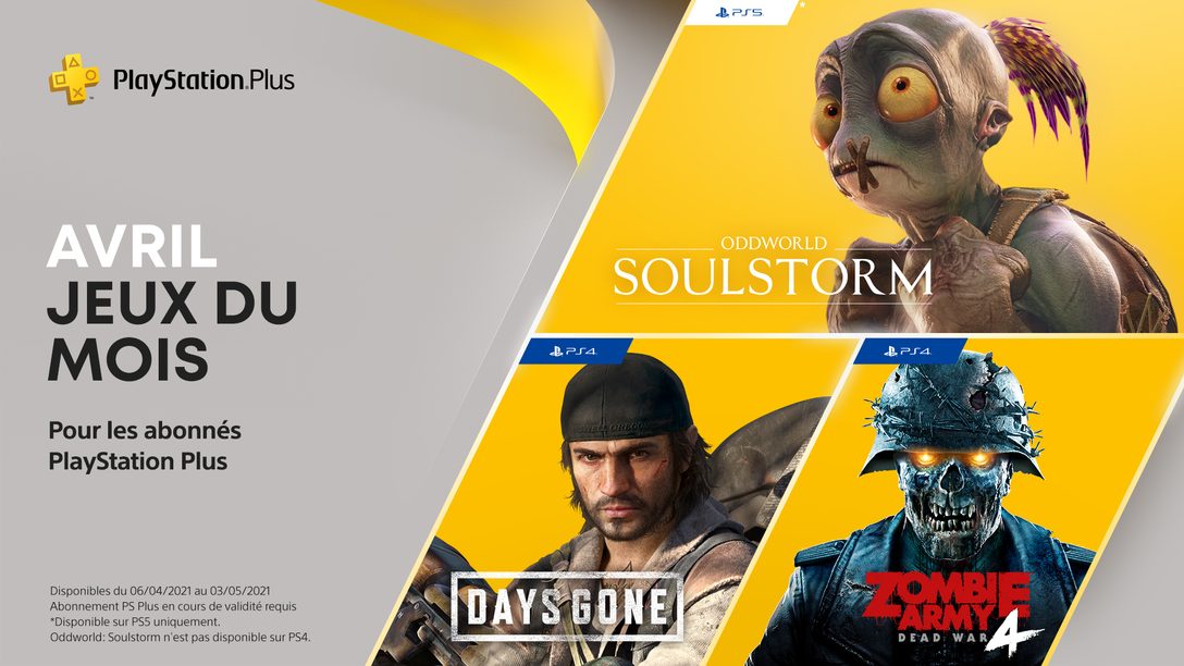Les jeux PlayStation Plus du mois d’avril : Days Gone, Oddworld: Soulstorm et Zombie Army 4: Dead War