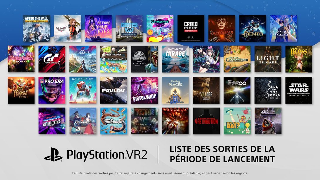 PlayStation  VR2  : 13  titres et la liste de sorties dévoilés