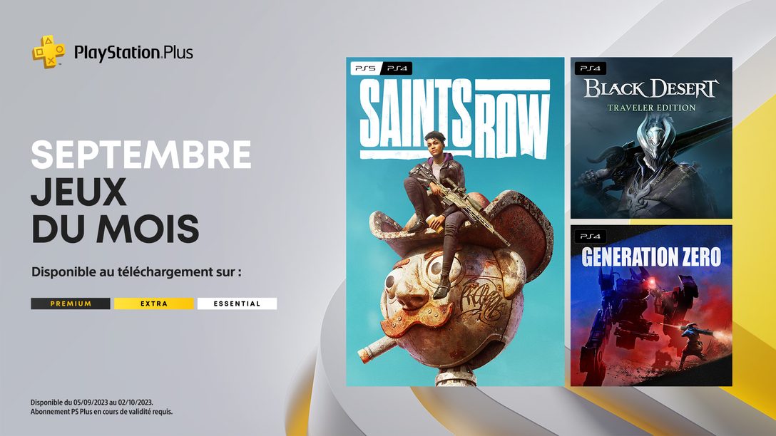 Les jeux du mois PlayStation Plus de septembre : Saints Row, Black Desert – Traveler Edition, Generation Zero