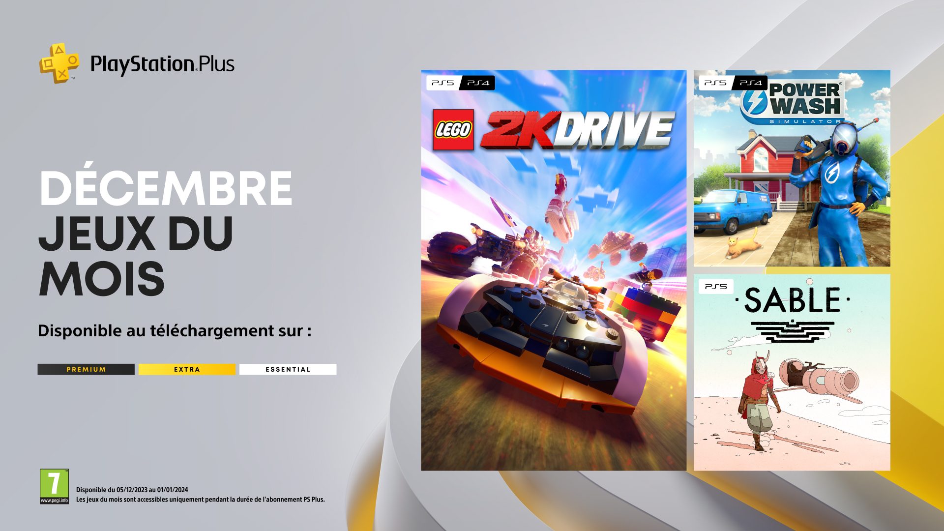 Jeux PlayStation Plus du mois de décembre : Lego 2K Drive, Powerwash  Simulator, Sable – PlayStation Blog en français