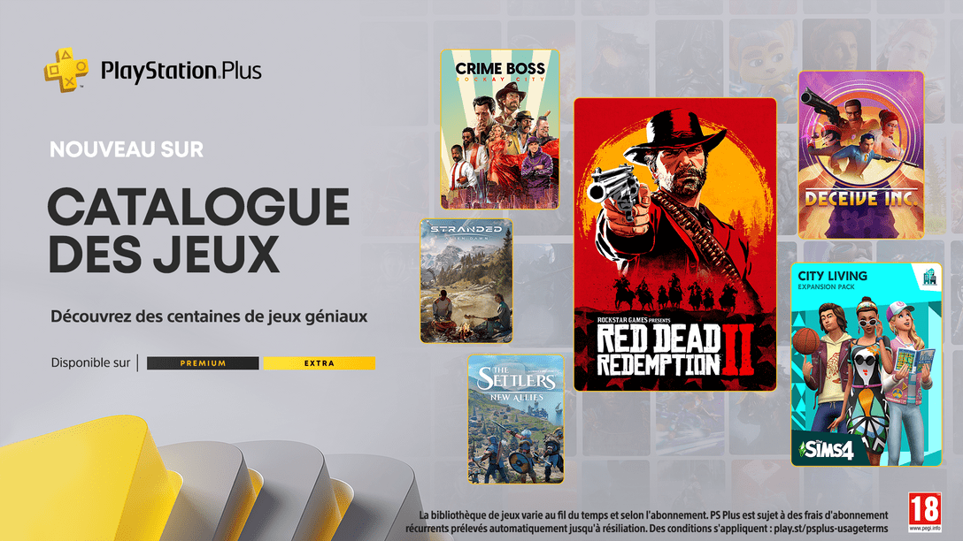Catalogue des jeux PlayStation Plus pour mai : Red Dead Redemption 2, Deceive Inc., Crime Boss: Rockay City et bien d’autres.