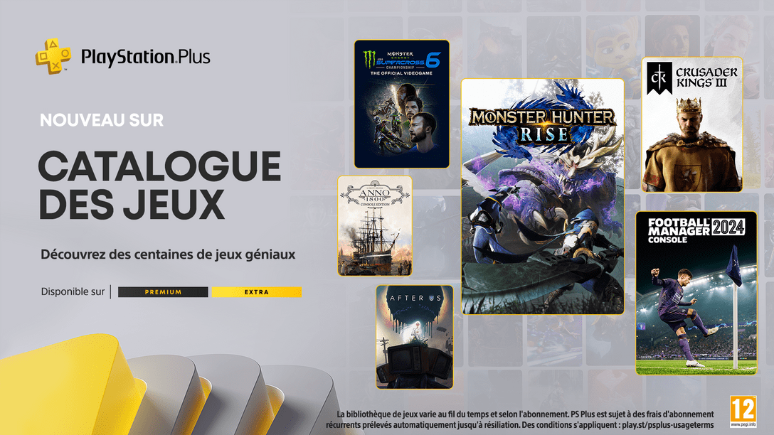 Catalogue des jeux PlayStation Plus pour juin : Monster Hunter Rise, Football Manager 2024, Crusader Kings III, After Us et plus encore. 