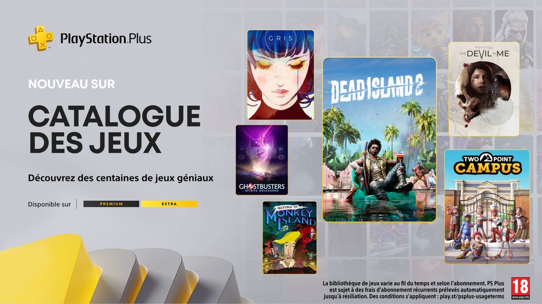Catalogue des jeux PlayStation Plus pour octobre : Dead Island 2, Two Point Campus, Gris, Return to Monkey Island et bien d’autres.