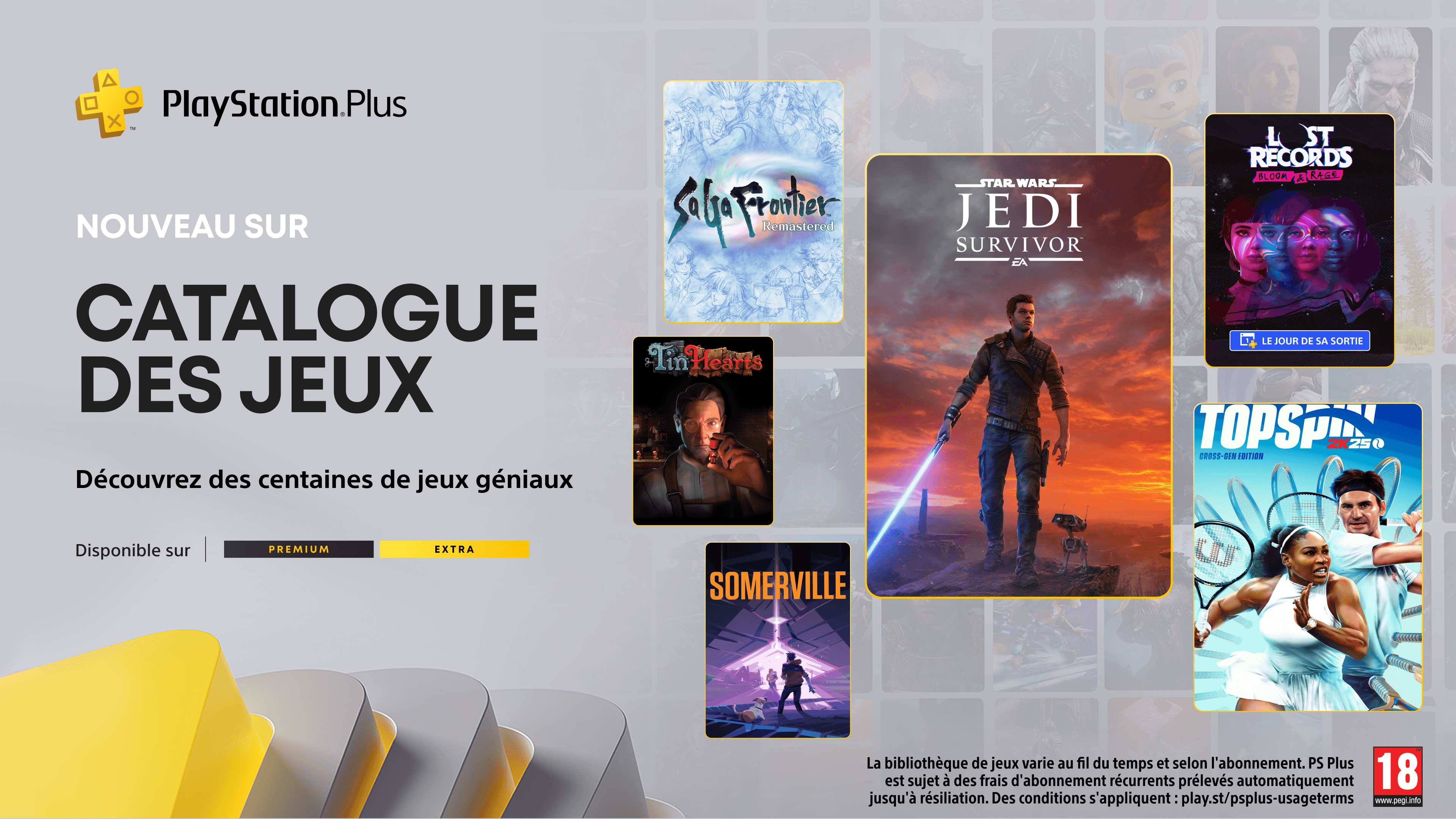 Catalogue des jeux PlayStation Plus pour février : Star Wars Jedi: Survivor, TopSpin 2K25, Lost Records: Bloom & Rage – Episode 1 et bien d’autres encore