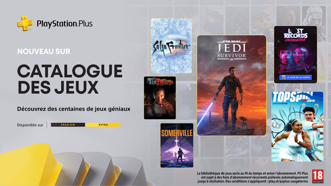 Catalogue des jeux PlayStation Plus pour février : Star Wars Jedi: Survivor, TopSpin 2K25, Lost Records: Bloom & Rage – Episode 1 et bien d’autres encore