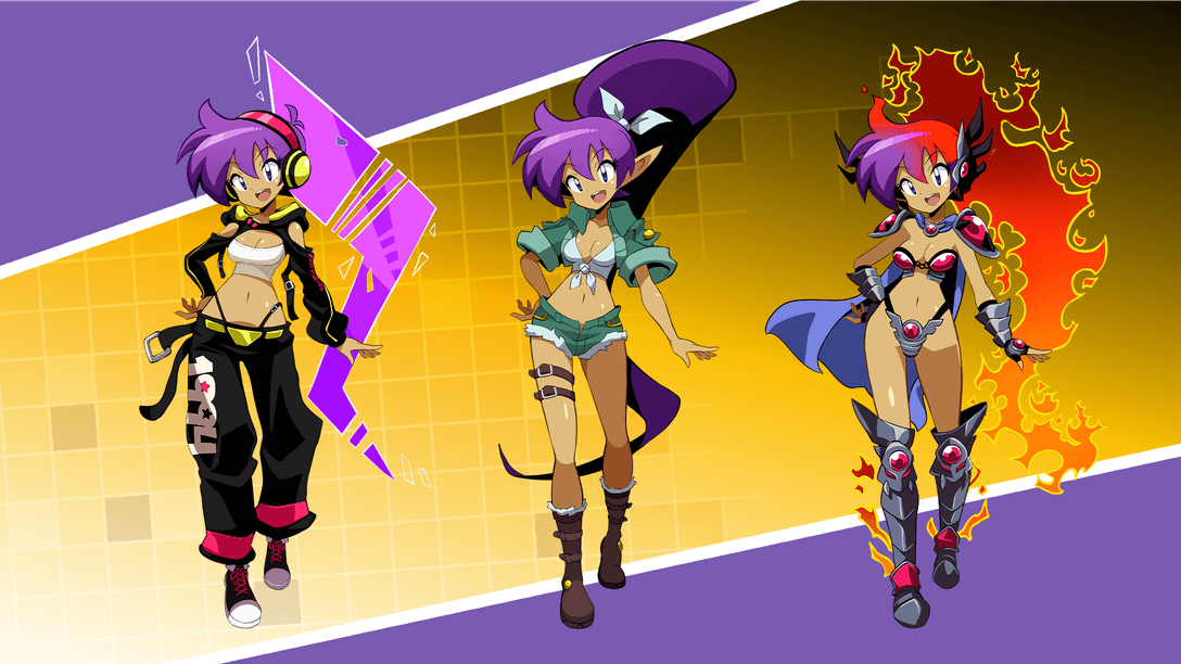 Les nouveaux costumes de Shantae dévoilés dans Shantae Advance: Risky Revolution.