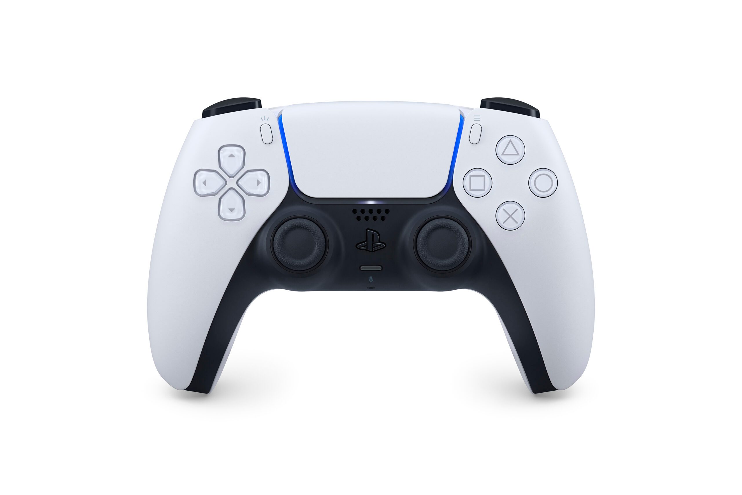 Image d'une manette sans fil DualSense sur un fond blanc