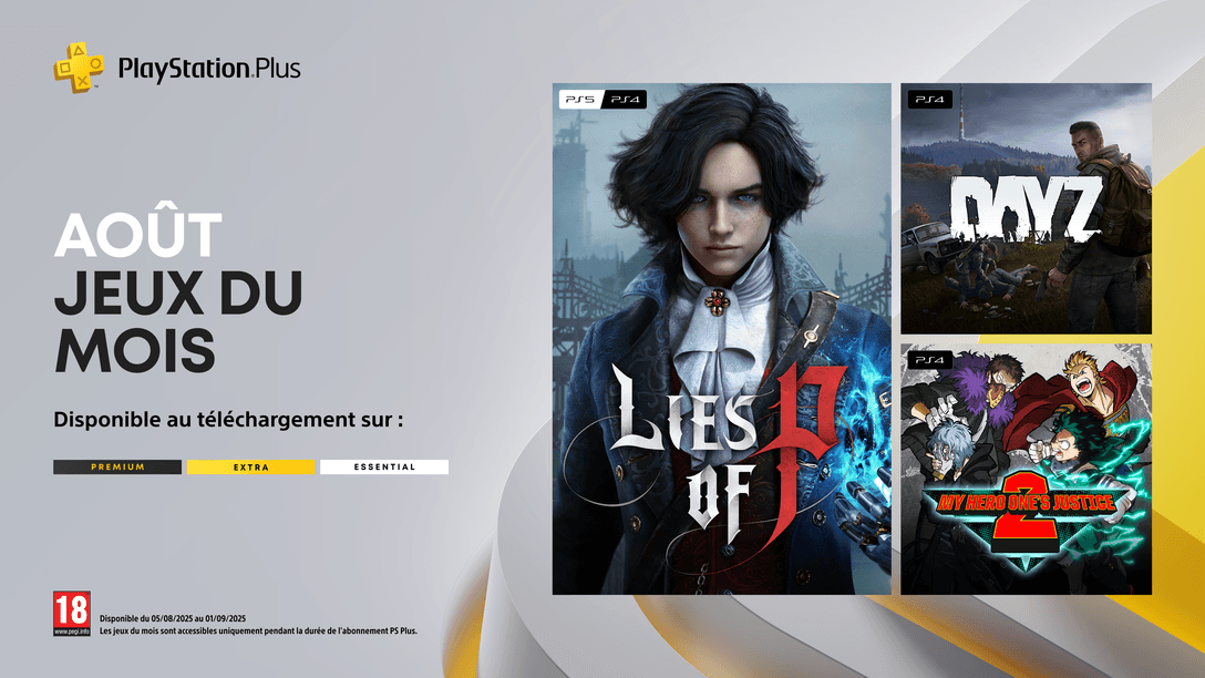 Les jeux du mois PlayStation Plus pour août : Lies of P, DayZ, My Hero One’s Justice 2
