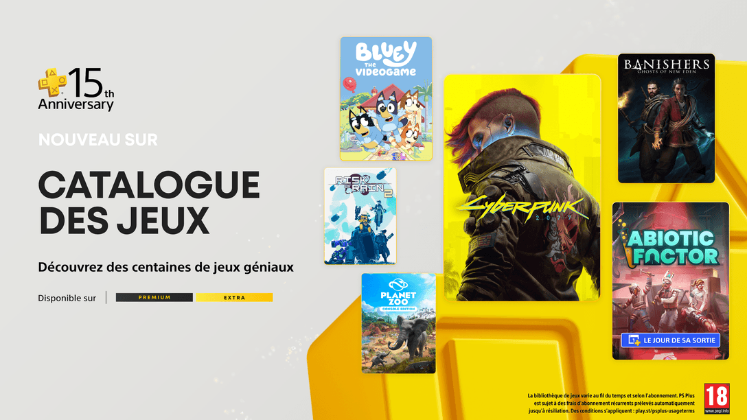 Catalogue des jeux PlayStation Plus pour juillet : Cyberpunk 2077, Abiotic Factor, Banishers: Ghosts of New Eden et bien d’autres