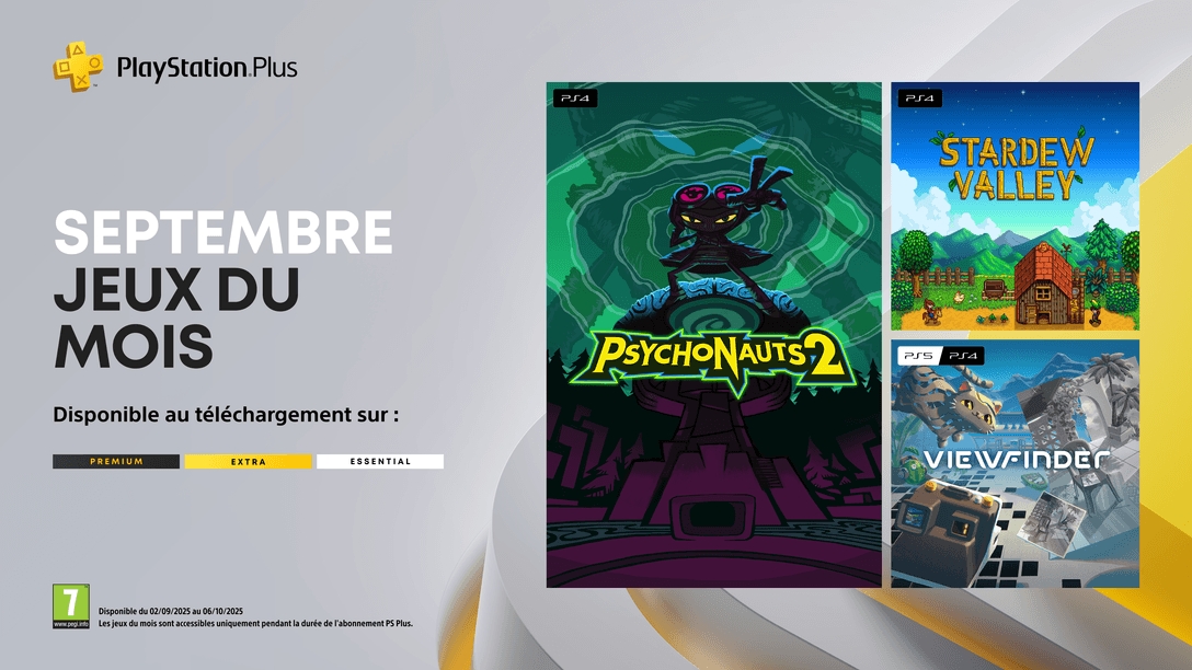 Les jeux du mois PlayStation Plus de septembre : Psychonauts 2, Stardew Valley, Viewfinder