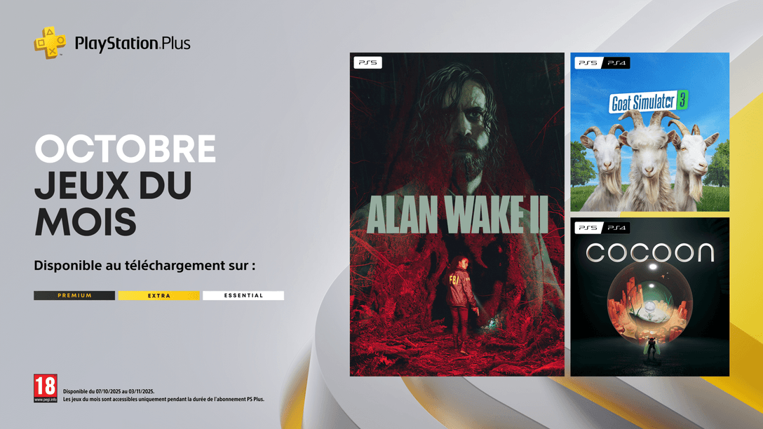 Les jeux du mois PlayStation Plus d’octobre : Alan Wake 2, Goat Simulator 3, Cocoon